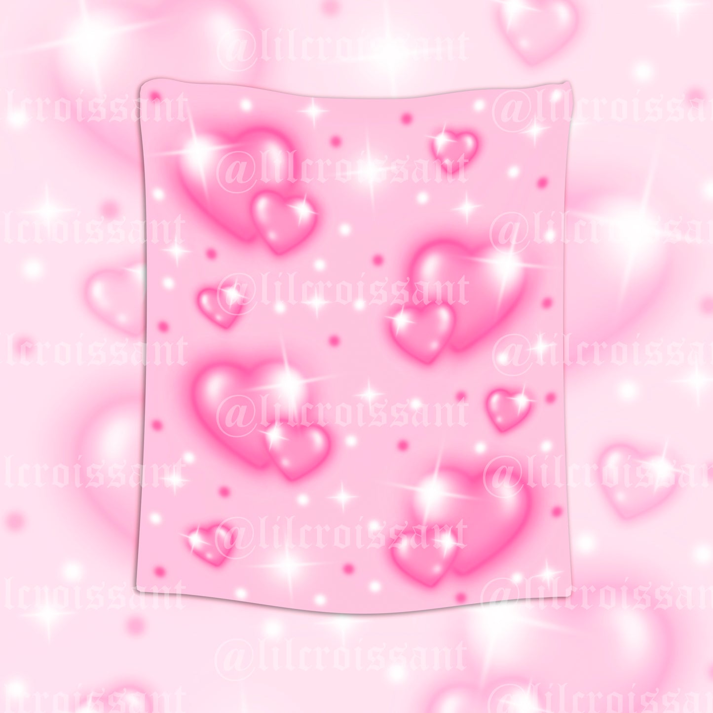 Pink Hearts Airbrush Backdrop